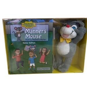 NEW in BOX Manners Mouse Home Edition Book & Plush Toy Set Kids Ages 4-11